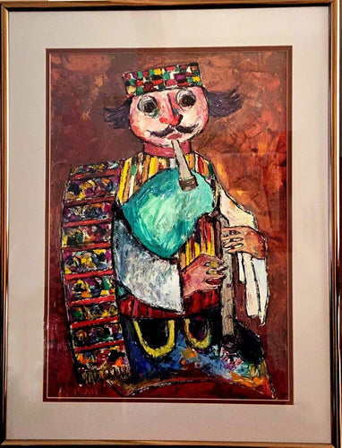 Man with Colorful Hat acrylic | Jovan Obican,{{product.type}}