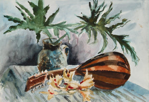 Mandolin Still Life (50) Watercolor | Eve Nethercott,{{product.type}}