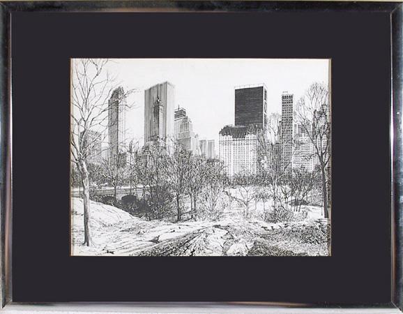 Manhattan-Central Park Lithograph | Delbart Duchein,{{product.type}}