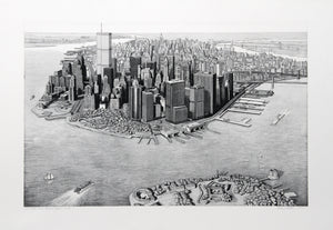 Manhattan View from Governor's Island Etching | Richard Haas,{{product.type}}