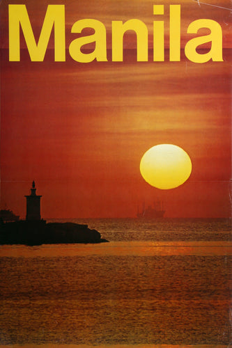 Manila - Sunset Lithograph | Unknown Artist - Travel Poster,{{product.type}}