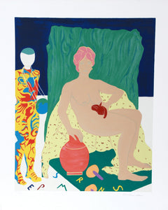 Mannequin and Posing Nude with Rabbit Lithograph | Marion McClanahan,{{product.type}}