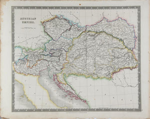 Map of Austrian Empire Etching | John Dower,{{product.type}}