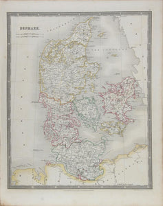 Map of Denmark Etching | John Dower,{{product.type}}