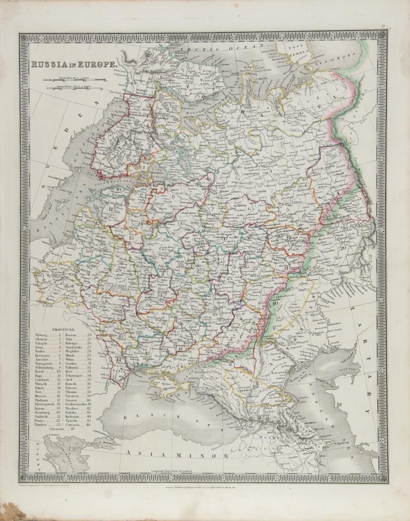 Map of (European) Russia Etching | John Dower,{{product.type}}
