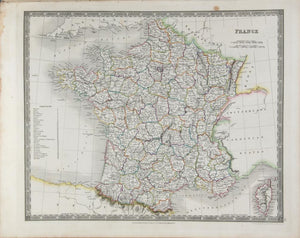 Map of France Etching | John Dower,{{product.type}}