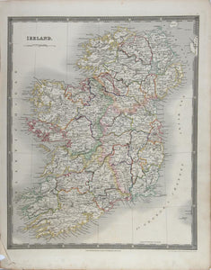 Map of Ireland Etching | John Dower,{{product.type}}