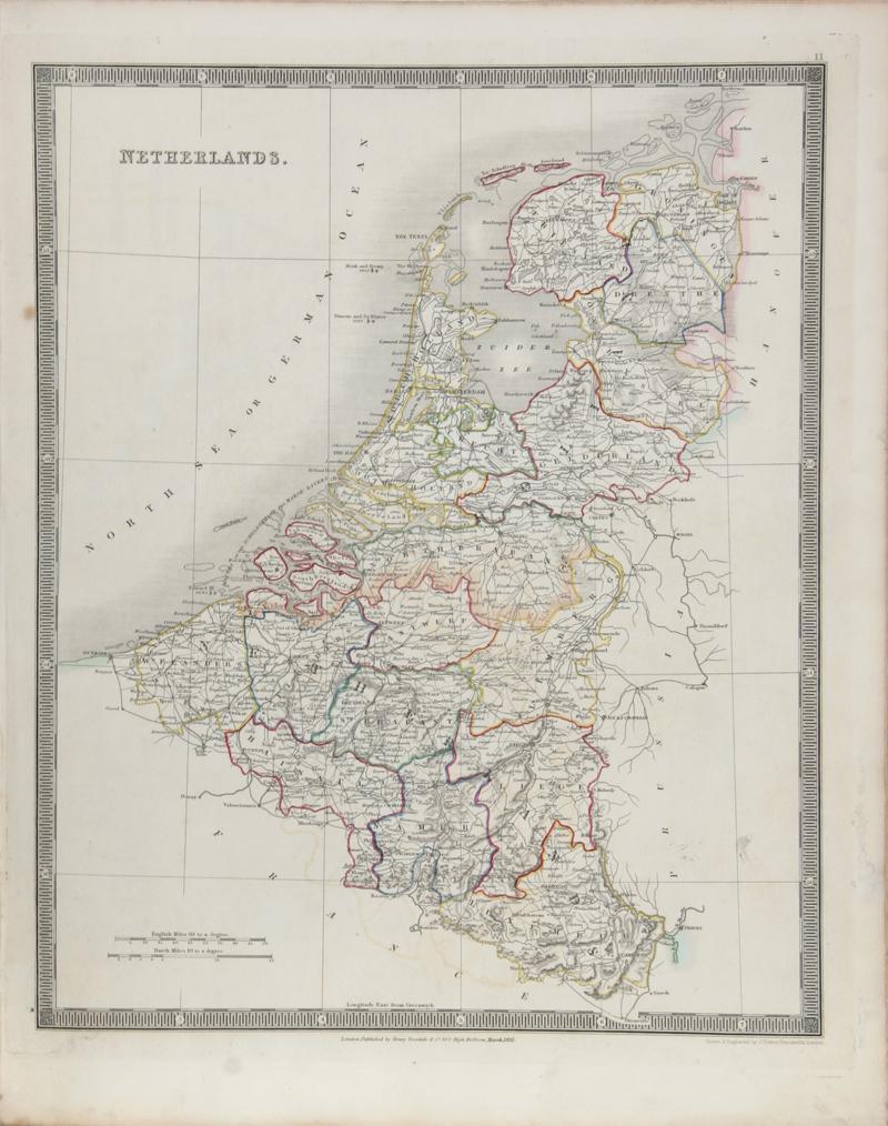 Map of the Netherlands Etching | John Dower,{{product.type}}
