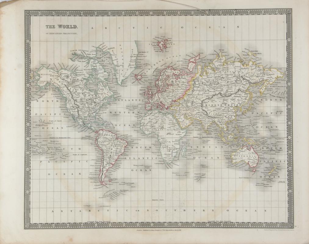 Map of the World Etching | John Dower,{{product.type}}