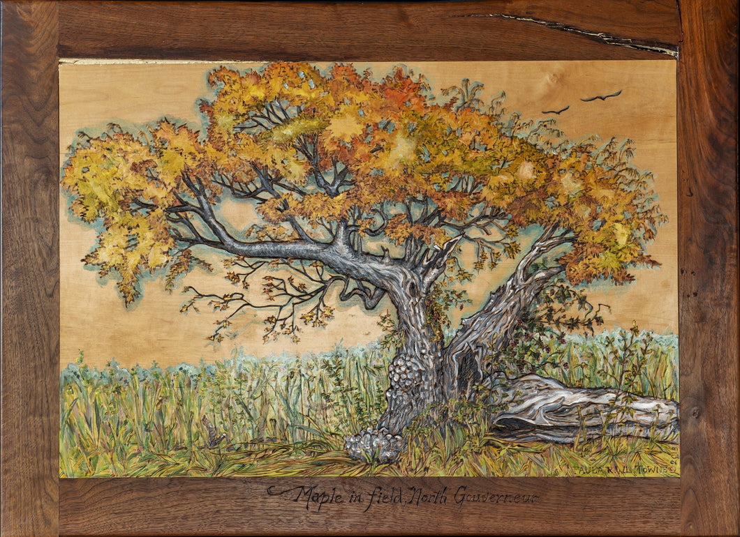 Maple in Field, North Gouverneur acrylic | Paula Towne,{{product.type}}