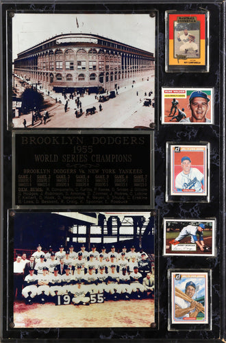 Marbleized Plaque of the 1955 World Champion Brooklyn Dodgers Collectible | Unknown Artist,{{product.type}}