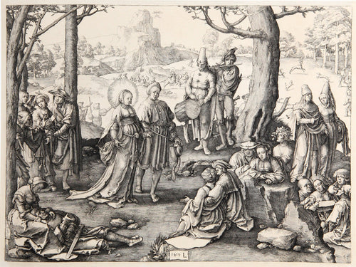 Marie Madeleine se Livrant aux Plaisirs du Monde Etching | Lucas van Leyden,{{product.type}}