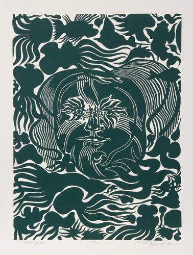 Marine Garden (Green) Woodcut | Manuel Izqueirdo,{{product.type}}
