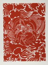 Marine Garden (Red) Woodcut | Manuel Izqueirdo,{{product.type}}