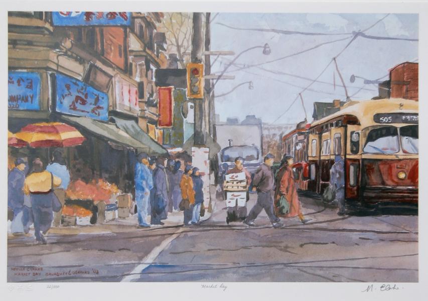 Market Day Lithograph | Neville Clarke,{{product.type}}