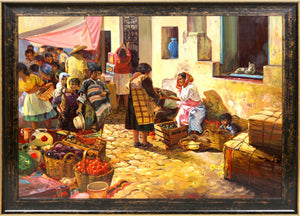 Market Place, Taxco, Mexico Oil | Fil Mottola,{{product.type}}