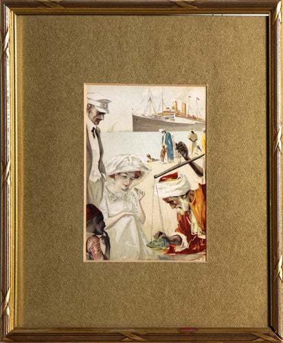 Market Shopping Postcard | Unknown Artist,{{product.type}}