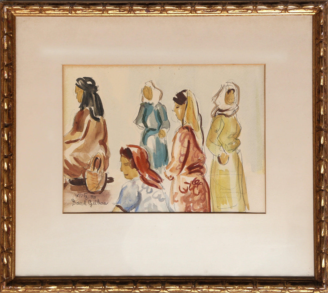 Market Women Watercolor | David Gilboa,{{product.type}}