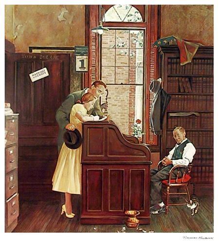 Marriage License Poster | Norman Rockwell,{{product.type}}