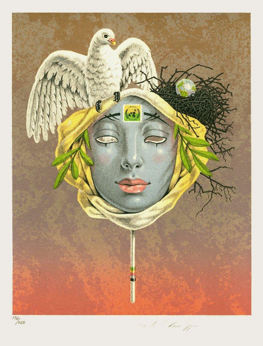 Mask of World Peace Lithograph | Mark Van Epps,{{product.type}}
