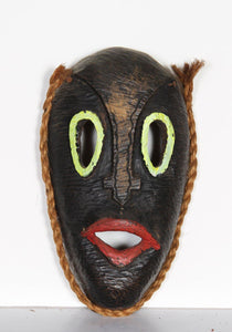 Mask with Green Eyes and Red Lips 25 Wood | African or Oceanic Objects,{{product.type}}