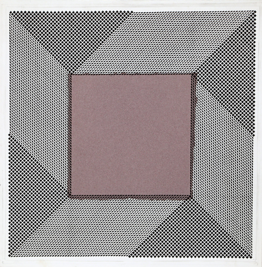 Mauve Square Etching | Unknown Artist,{{product.type}}