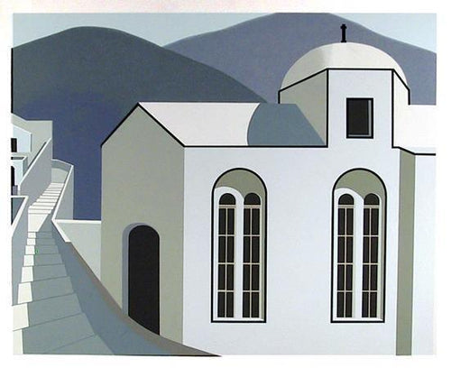 Mediterranean Building (128) Screenprint | Unknown Artist,{{product.type}}