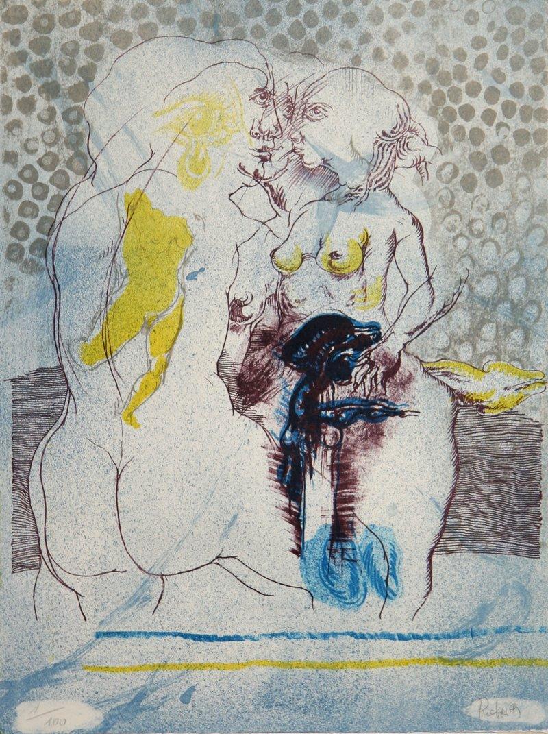 Menage a Trois Lithograph | Heinrich Richter,{{product.type}}