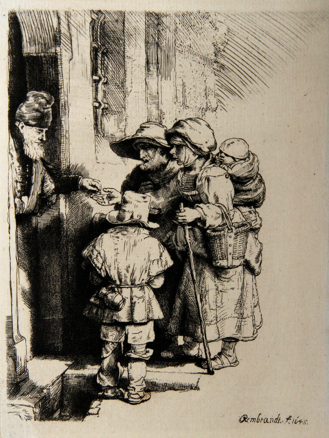Mendients a la Porte d'Une Maison (B176) Etching | Rembrandt,{{product.type}}