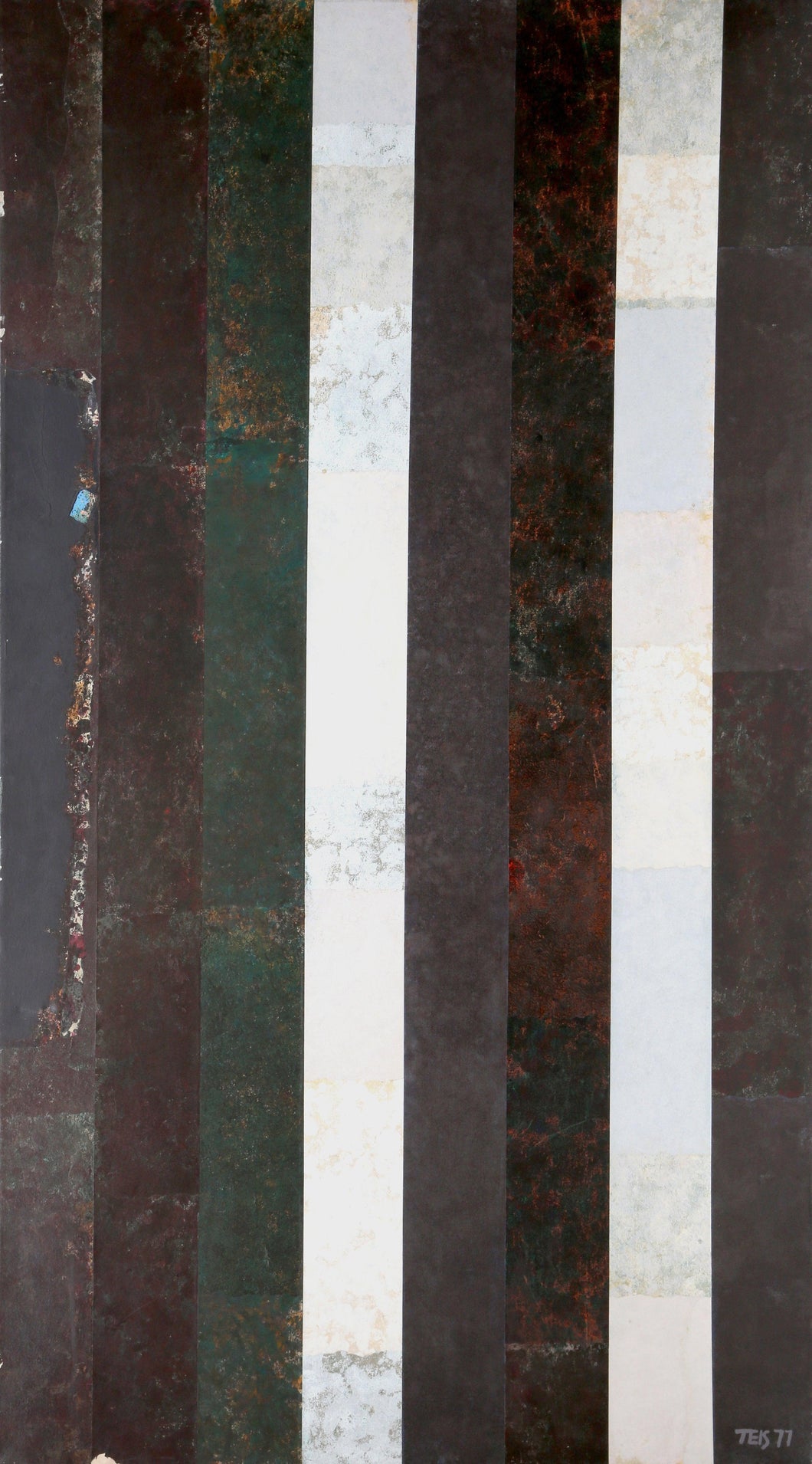 Metallic Black and White Stripes Acrylic | Dan Teis,{{product.type}}