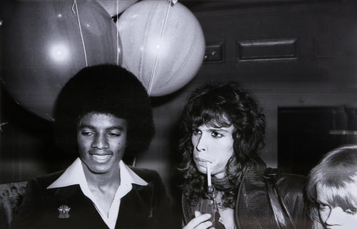 Michael Jackson, Steven Tyler and Cherie Currie (The Runaways) at Studio 54 Black and White | Allan Tannenbaum,{{product.type}}