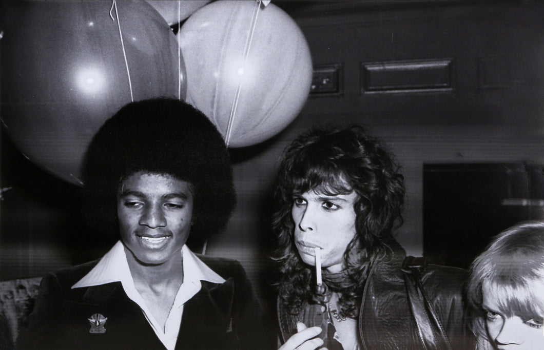 Michael Jackson, Steven Tyler and Cherie Currie (The Runaways) at Studio 54 Black and White | Allan Tannenbaum,{{product.type}}