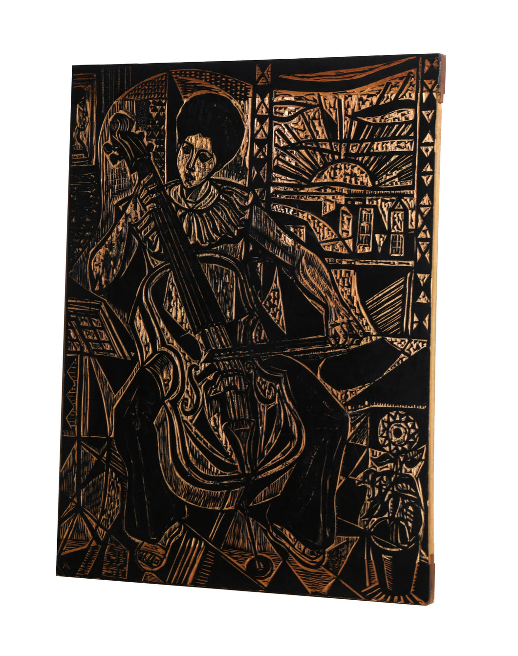 Michelle Cello Woodcut | Irving Amen,{{product.type}}