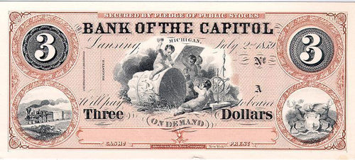 Michigan - Three Dollars Currency | American Bank Note Commemoratives,{{product.type}}