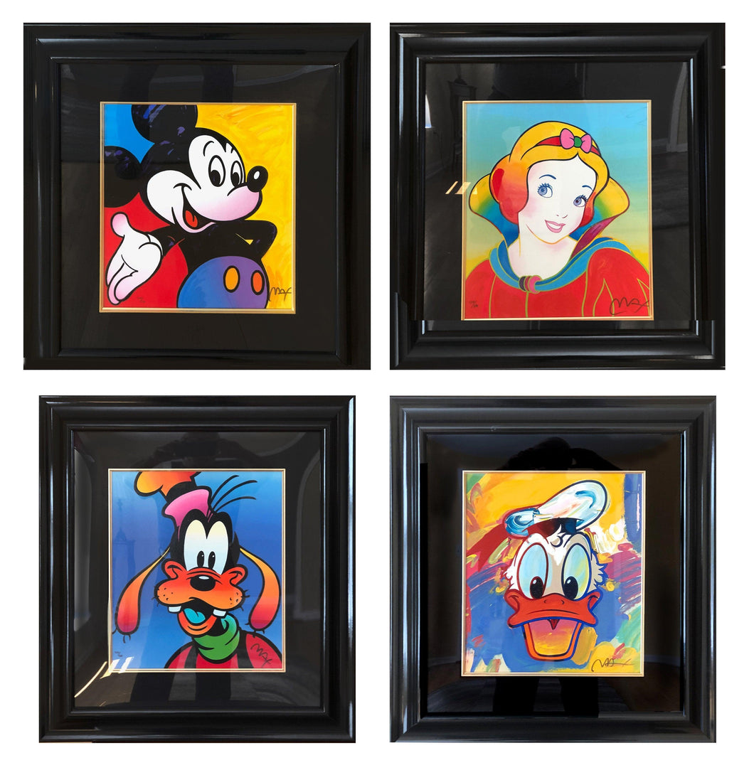 Mickey, Goofy, Donald & Snow White Screenprint | Peter Max,{{product.type}}