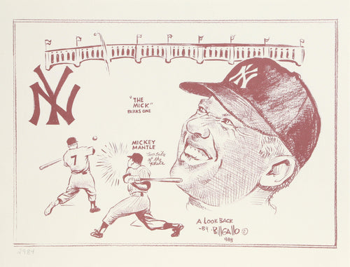 Mickey Mantle from A Look Back portfolio Lithograph | Bill Gallo,{{product.type}}