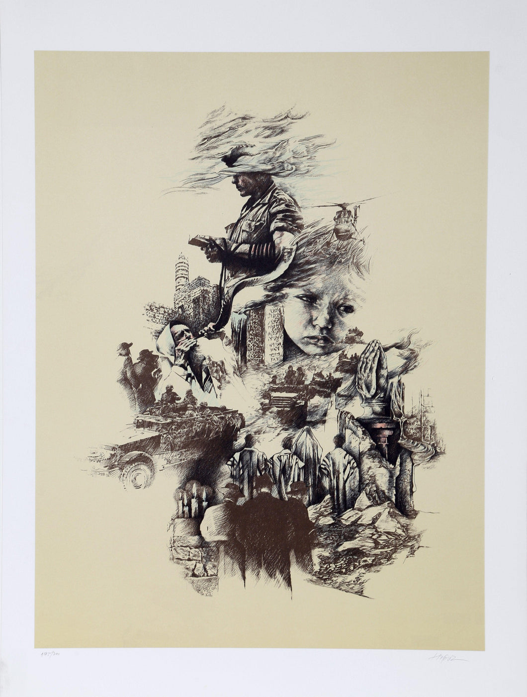 Military and Religion Lithograph | Ari Harpaz,{{product.type}}