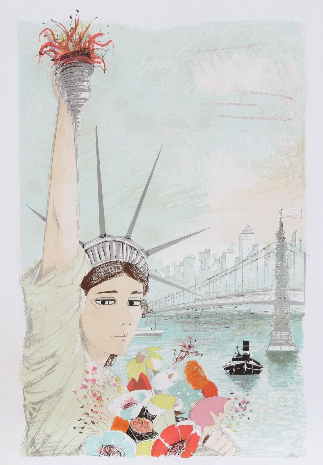 Miss New York City Lithograph | Charles Levier,{{product.type}}