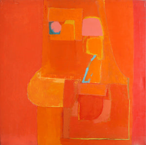 Modern Abstract in Orange and Red Oil | Unknown Artist,{{product.type}}