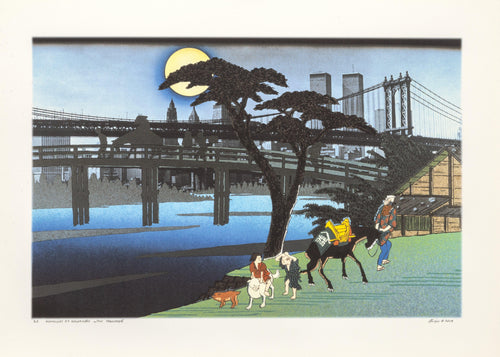 Moonlight at Nagakubo, after Hiroshige Digital | Michael Knigin,{{product.type}}