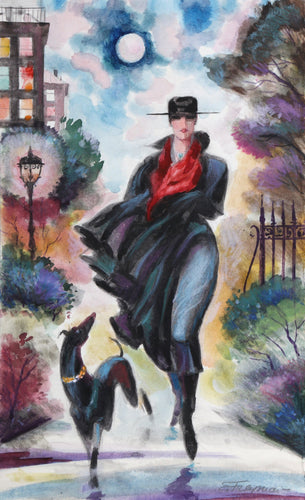 Moonlight Stroll watercolor | Erik Freyman,{{product.type}}