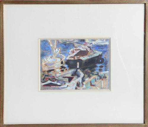 Moored Boats Gouache | Alexandre Sacha Garbell,{{product.type}}