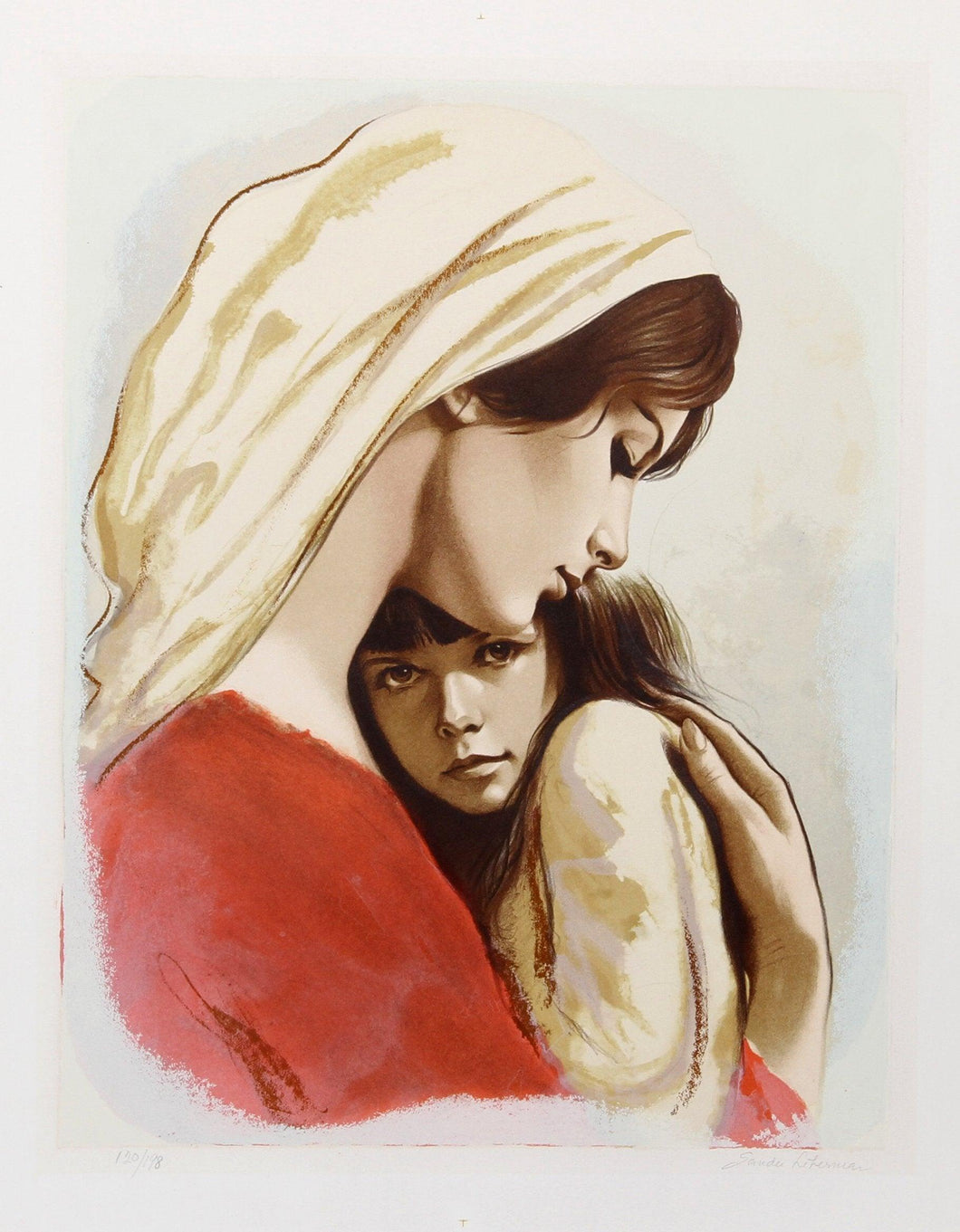 Mother and Child A Lithograph | Sandu Liberman,{{product.type}}