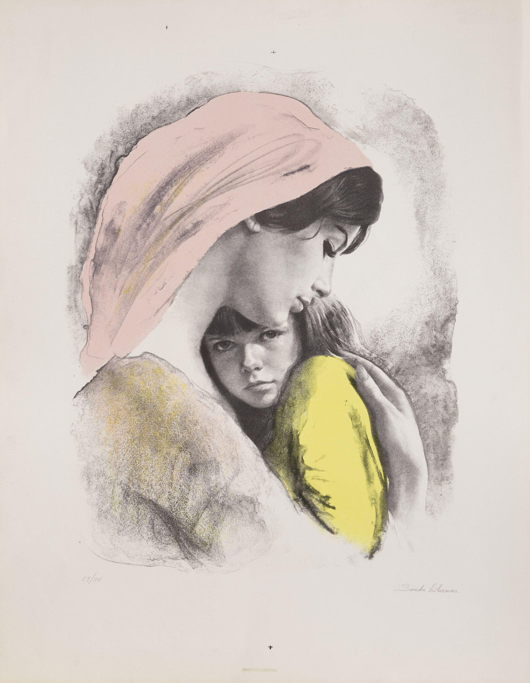 Mother and Child C lithograph | Sandu Liberman,{{product.type}}