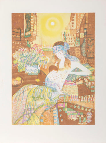 Mother and Child Lithograph | Heshi Yu,{{product.type}}