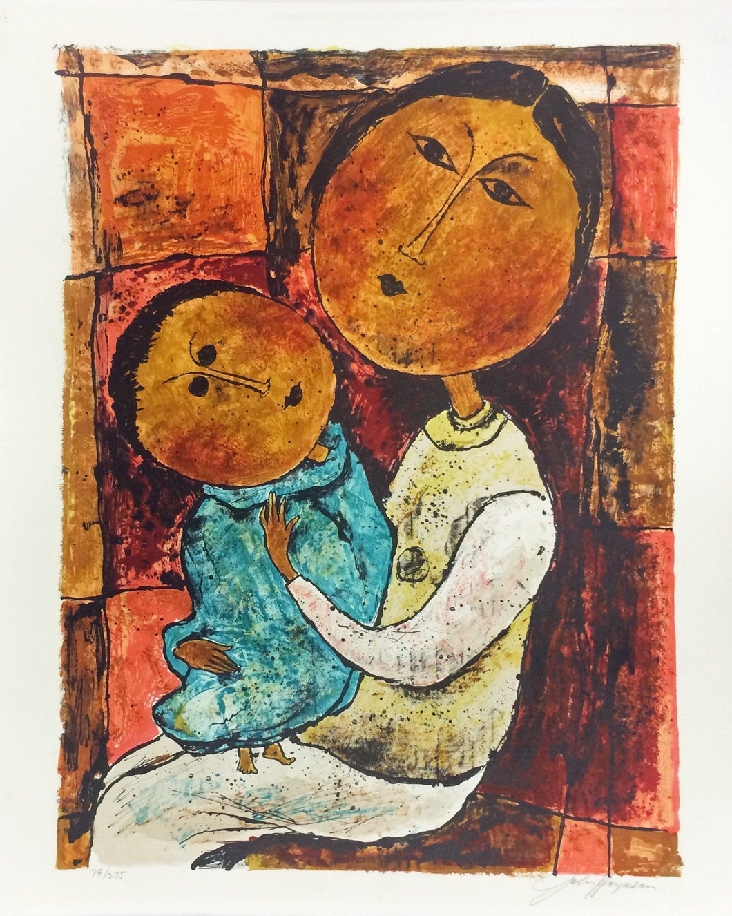 Mother and Child Lithograph | John Haymson,{{product.type}}