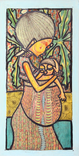 Mother and Child Mixed Media | Dayo Niran,{{product.type}}