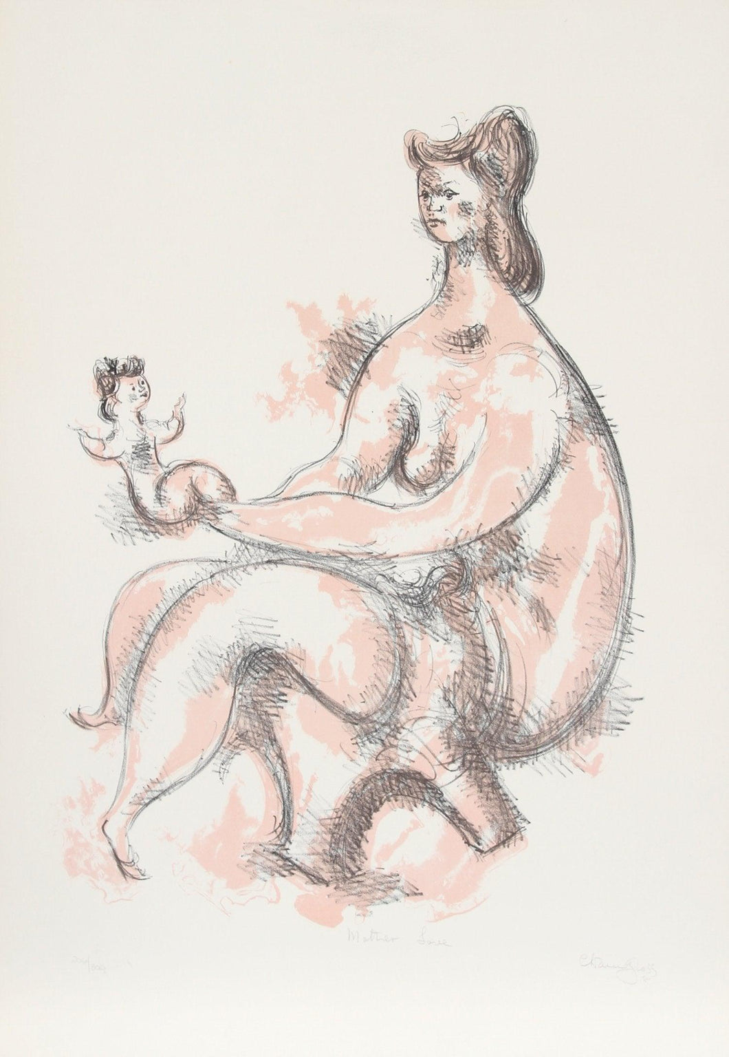Mother's Love Lithograph | Chaim Gross,{{product.type}}