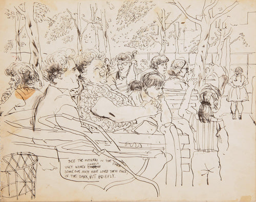 Mothers in the Park I Ink | Marshall Goodman,{{product.type}}