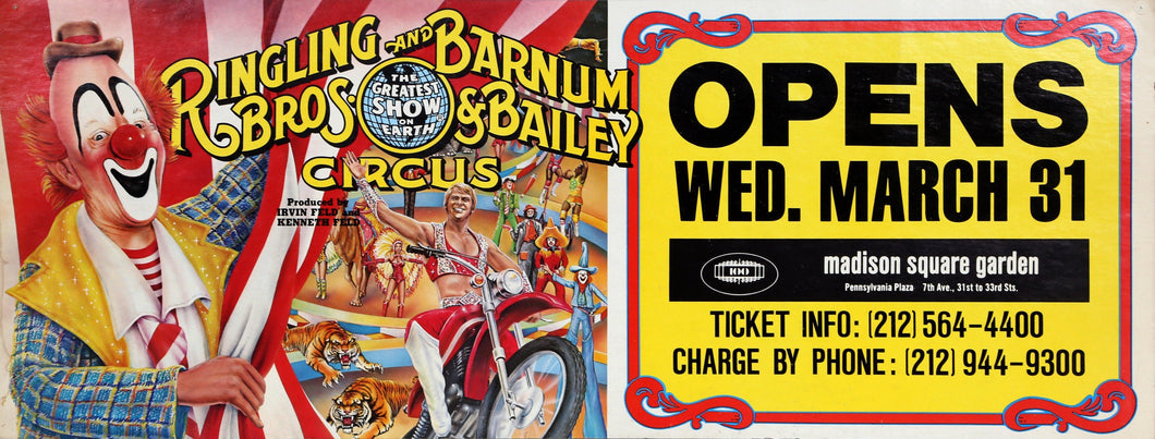 Motorcycle Ring - Ringling Brothers and Barnum and Bailey's Circus Ad Poster | Unknown Artist,{{product.type}}